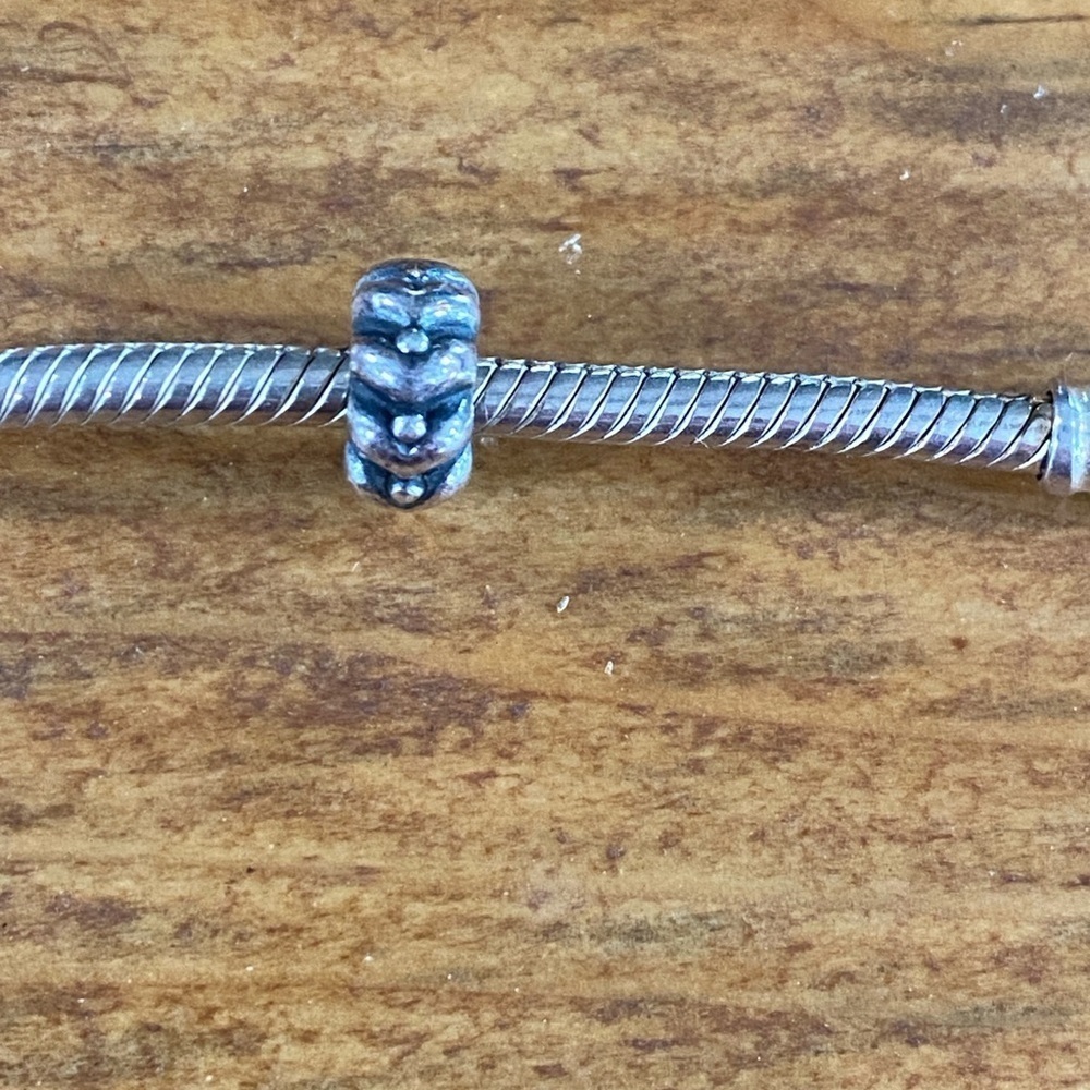 Pandora hearts & dots spacer bead charm 925 ALE gift silver bracelet add on